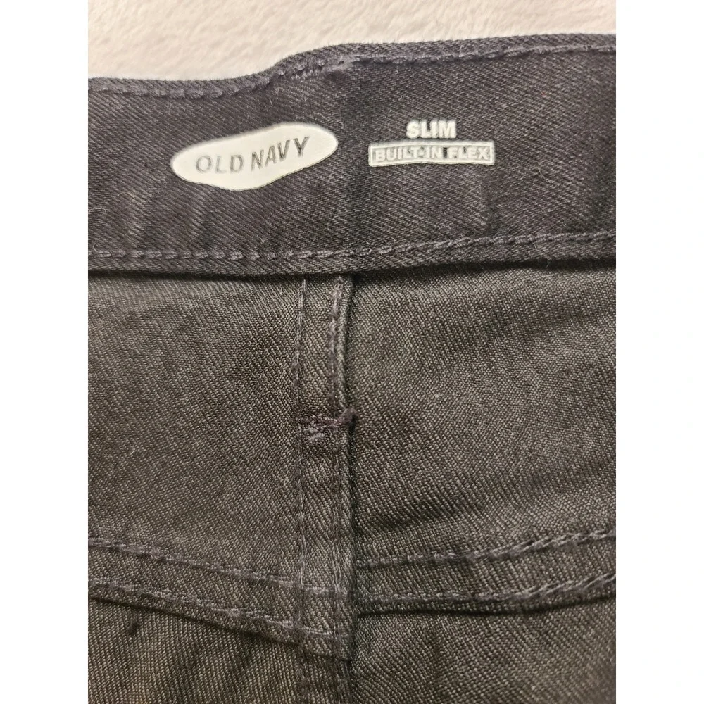 Old Navy Slim Built-In Flex Jeans Men's 38x30 Black Rinse Stretch Pants Slim fit